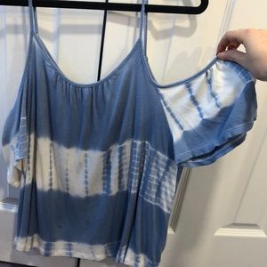 Cold Shoulder Tie Dye Top